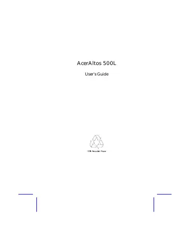 Acer Altos 500L User Manual first page preview