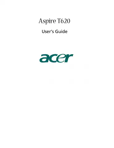 Acer Aspire T620 User Manual first page preview