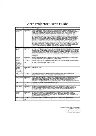 Acer X128H User Manual first page preview