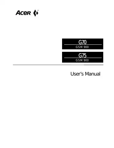 Acer G75 User Manual first page preview