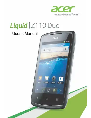 Acer Z110 User Manual first page preview