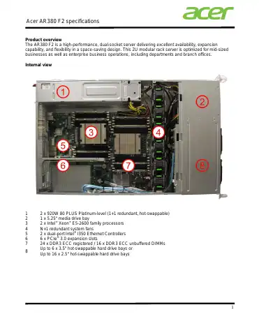 Acer AR380 F2 Specifications first page preview