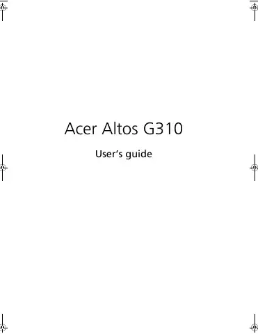 Acer Altos G310 User Manual first page preview