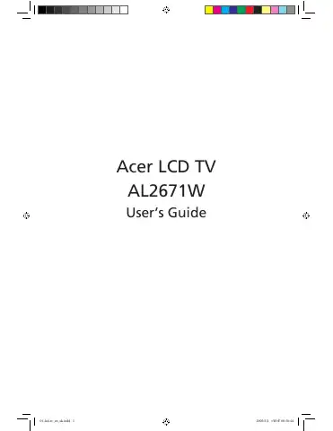 Acer AL2671W User Manual first page preview