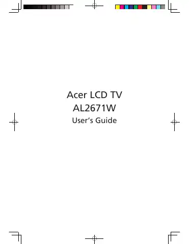 Acer AL2671W User Manual first page preview