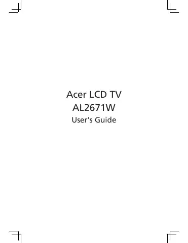 Acer AL2671W User Manual first page preview