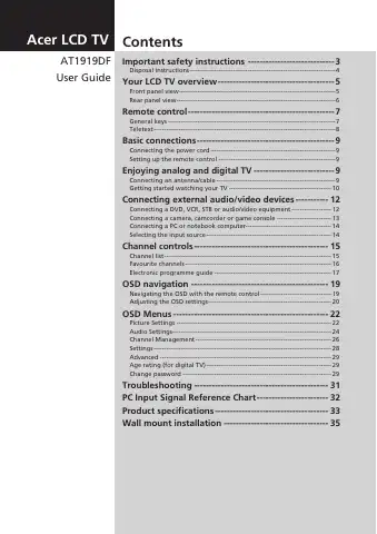 Acer AT1919DF User Manual first page preview