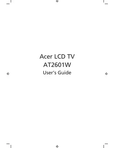 Acer AT2601W User Manual first page preview