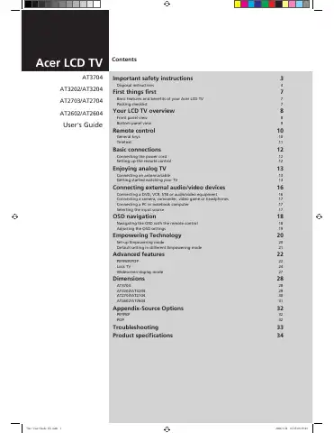 Acer AT2602 User Manual first page preview