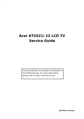 Acer AT2621/22 Service Manual first page preview