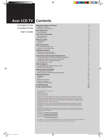 Acer AT2720B User Manual first page preview