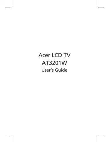 Acer AT3201W User Manual first page preview