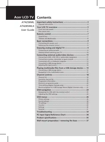 Acer AT4258ML User Manual first page preview