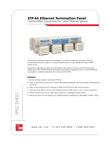 ADC ETP-64 Specification Sheet first page preview