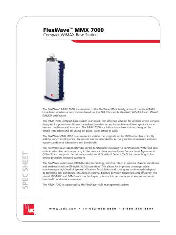 ADC FlexWave MMX 7000 Specifications first page preview