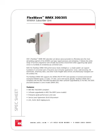 ADC FlexWave WMX 300 Specifications first page preview