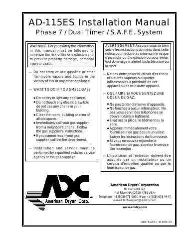 ADC AD-115ES Installation Manual first page preview