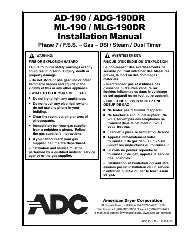 ADC AD-190 Installation Manual first page preview