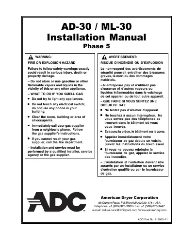 ADC AD-30 Installation Manual first page preview