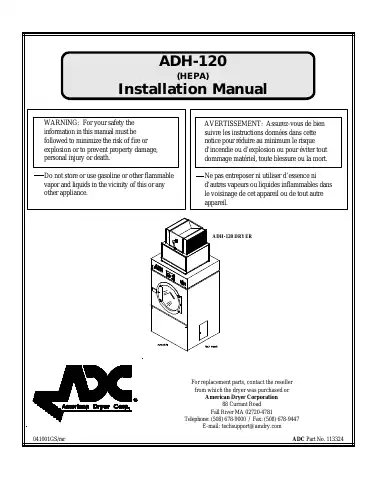 ADC ADH-120 Installation Manual first page preview