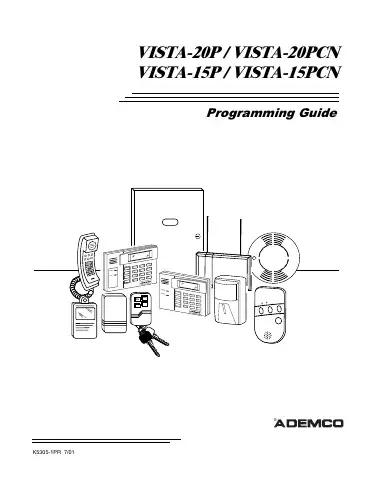 Honeywell Ademco VISTA-20PCN Programming Manual first page preview