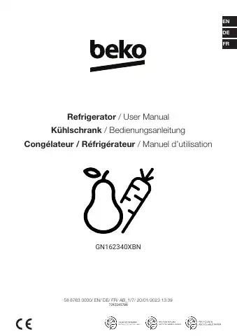 Beko GN162340XBN User Manual first page preview