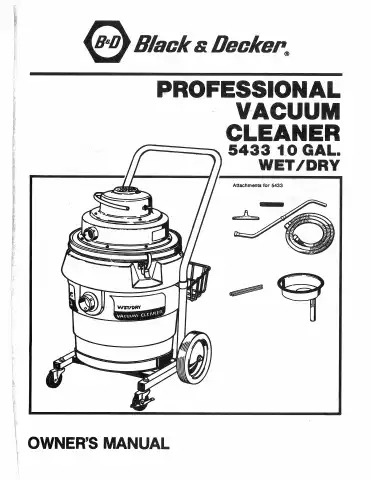 Black & Decker 5433 Owner's Manual first page preview