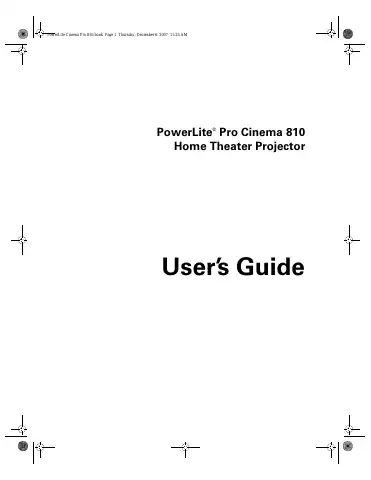 Epson 810 User Manual first page preview