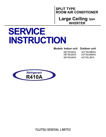 Fujitsu AB*30LBAG series Service Instruction first page preview