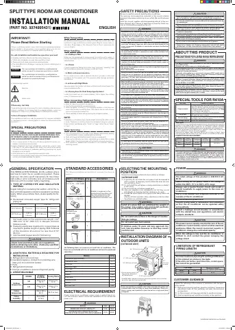 Fujitsu Halcyon 18RLXFW1 Installation Manual first page preview