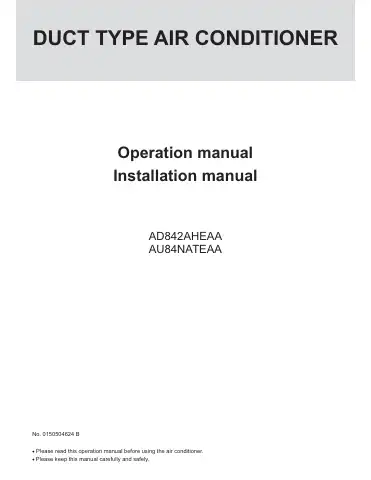 Haier AD842AHEAA Operation Manual & Installation Manual first page preview