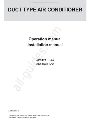 Haier AD842AHEAA Operation Manual & Installation Manual first page preview