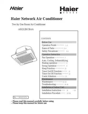 Haier 10571570 Operation Manual first page preview