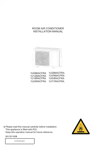 Haier 1U09MACFRA Installation Manual first page preview