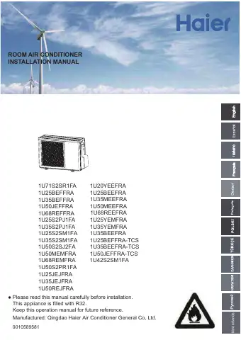 Haier 1U20YEEFRA Installation Manual first page preview