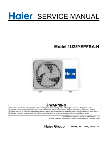 Haier 1U25YEPFRA-H Service Manual first page preview