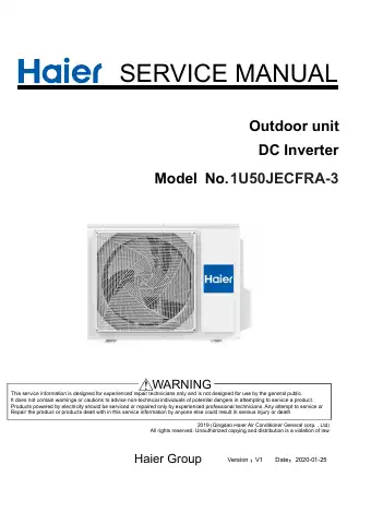 Haier 1U50JECFRA-3 Service Manual first page preview