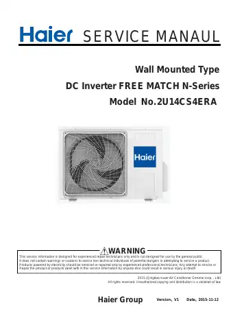 Haier N Series Service Manual first page preview