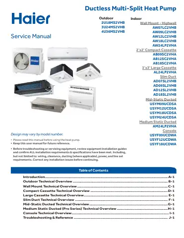 Haier 2U18MS2VHB Service Manual first page preview