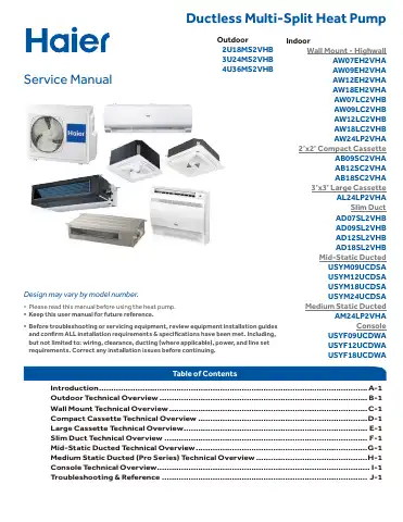 Haier AW07EH2VHA Service Manual first page preview