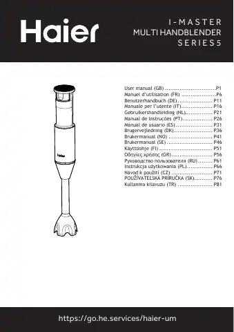 Haier I-Master 5 Series User Manual first page preview