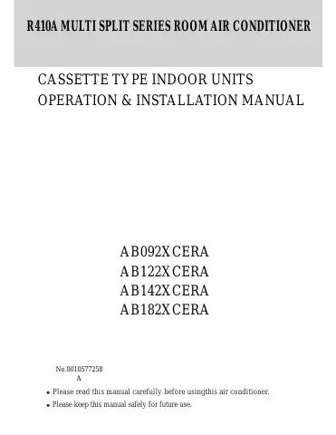 Haier AB092XCERA Operation And Installation Manual first page preview