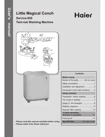 Haier 650 User Manual first page preview