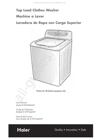 Haier GWT460AW User Manual first page preview