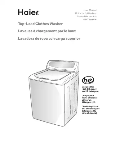 Haier GWT480BW User Manual first page preview