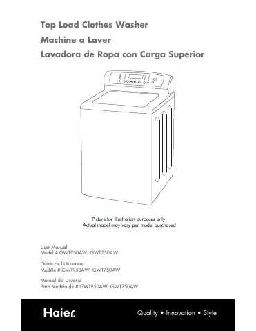 Haier GWT750AW User Manual first page preview