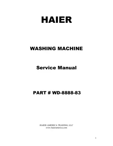Haier HLT20E Service Manual first page preview