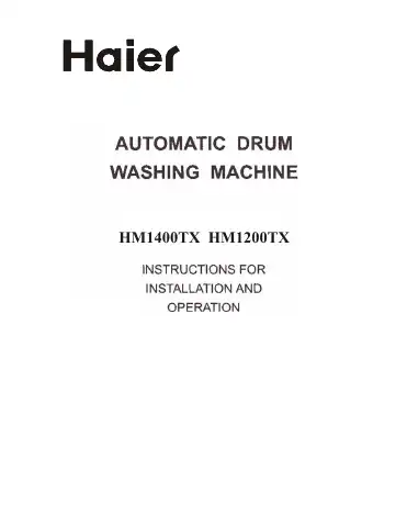 Haier HM1400TX Instructions For Installation And Operation Manual first page preview