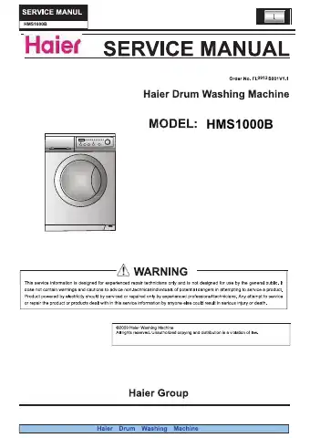Haier HMS1000B Service Manual first page preview