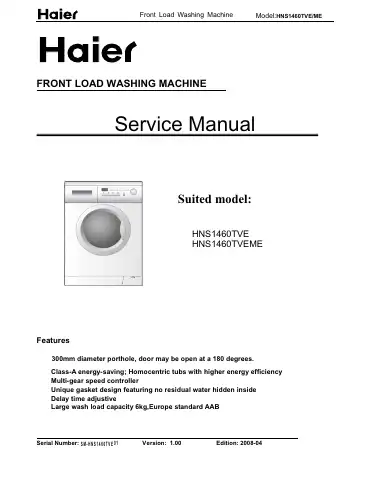 Haier HNS1460TVE Service Manual first page preview
